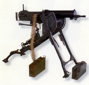 Ciężki karabin maszynowy Maxim MG.08 na podstawie